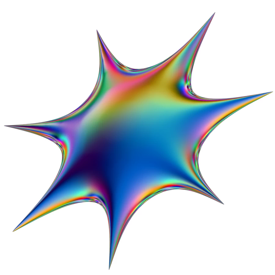 潮流酸性全息金属镭射机能彩虹3D立体几何图形png免抠图片素材【075】